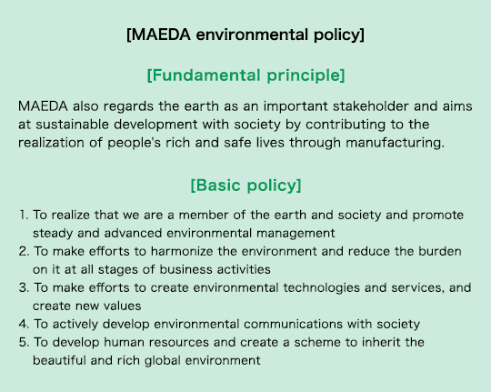 MAEDA environmental policy