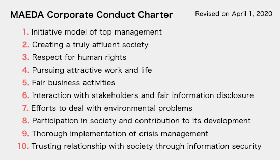 MAEDA Corporate Conduct Charter