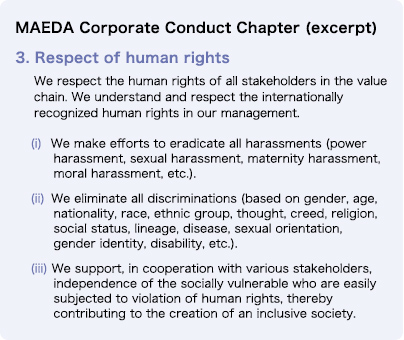 MAEDA Corporate Conduct Chapter (excerpt)