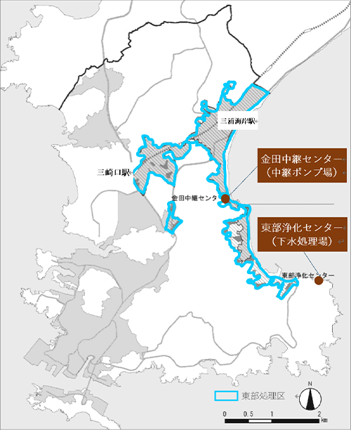 ■三浦市公共下水道（東部処理区）区域