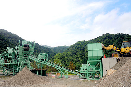 Collecting used concrete from the power plant (Japan)