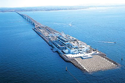 Tokyo Bay Aqua-Line (Japan) A bridge-tunnel combination structure the tunnel portion of which was driven by automatic shield tunneling machines with the largest diameter in the world