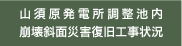 山須原発電所調整池内
崩壊斜面災害復旧工事状況